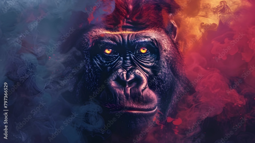 Obraz premium GORILLA ILLUSTRATION CONCEPT