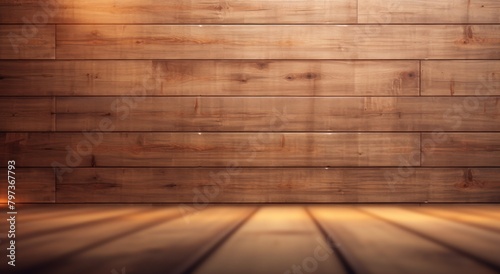 a wooden wall with a light on the floor