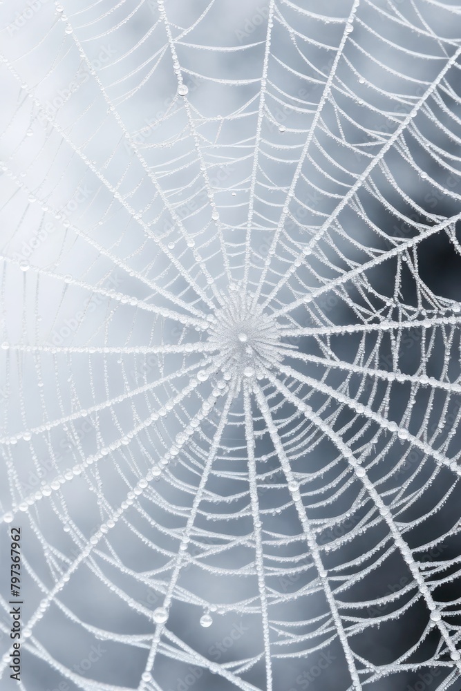 Obraz premium a spider web with water droplets on it
