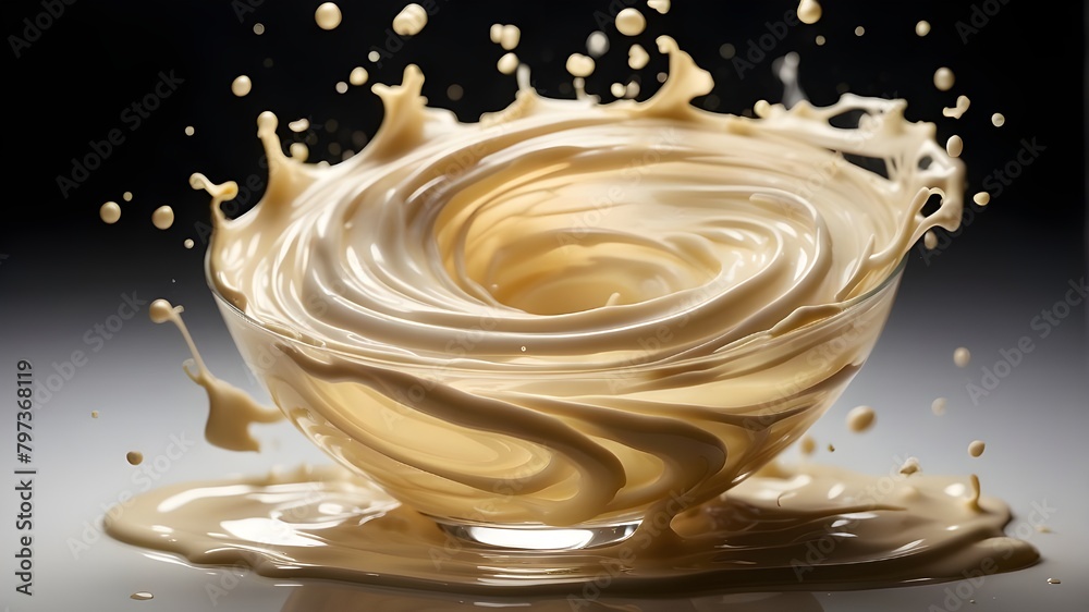 Panning View of a Whirling Vortex of Condensed Milk, A Panning View of a Condensed Milk Vortex in a Vibrant Background, Condensed Milk Whirling Against a Vibrant Background, Condensed Milk in a Vortex Panning View of a Whirling Vortex of Condensed Milk, A Panning View of a Condensed Milk Vortex in a Vibrant Background, Condensed Milk Whirling Against a Vibrant Background, Condensed Milk in a Vortex