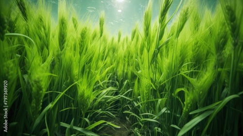 a green plants under water