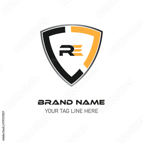 Free Vector Abstract Brand re letter logo illustration design.