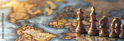 Concept of geopolitics or worldwide economy chess,  © Sohail