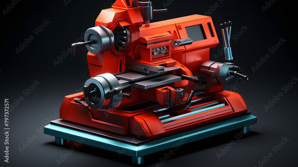 Tool machine icon 3d Tool machine icon 3d