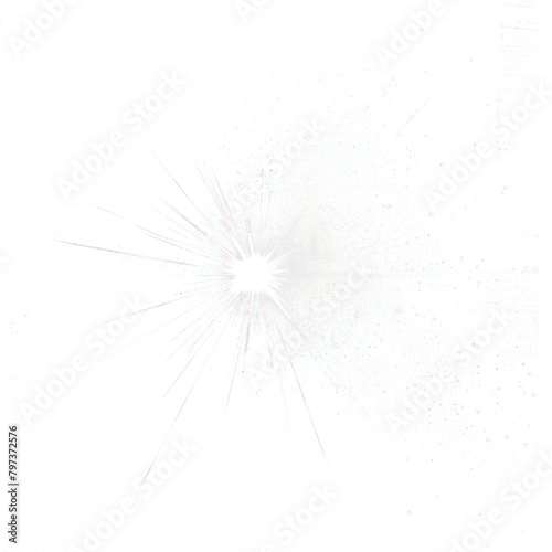 Bright white sun of light of effect isolate on transparent png.