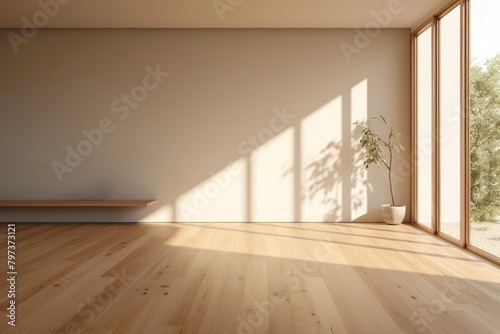 Loft hardwood flooring shadow.