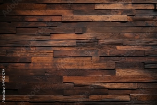 a wood wall with many rectangular pieces