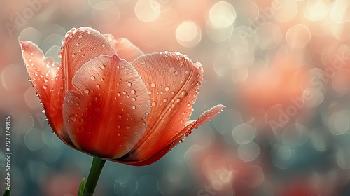 Visualize a tulip as a shy and retiring figure, its petals closed and head slightly bowed