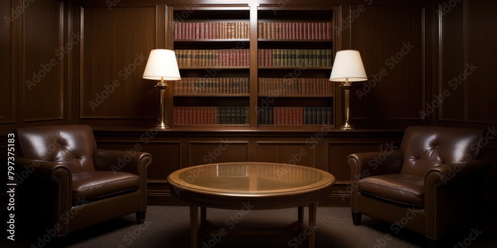 a table and chairs in a library a table and chairs in a library