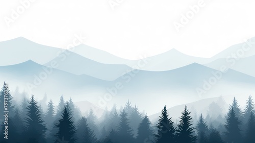 a landscape of mountains and trees