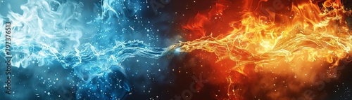 Fire and Water, A dynamic interplay between two opposing forces photo