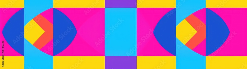 Fototapeta premium a colorful squares with a blue and yellow circle