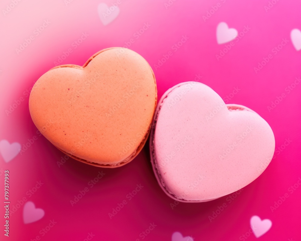 a pink and orange heart shaped cookies