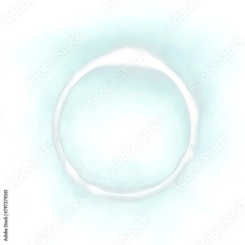 The white light particles circle are sprinkled in the air to form a thin isolated on transparent png.	