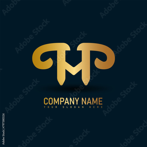 Free Vector Abstract Brand mht letter logo illustration design. photo