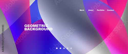 A geometric background featuring rectangles in shades of purple, violet, magenta, electric blue, and pink gradient, reminiscent of water, sky, and space. Ideal for technologythemed designs photo