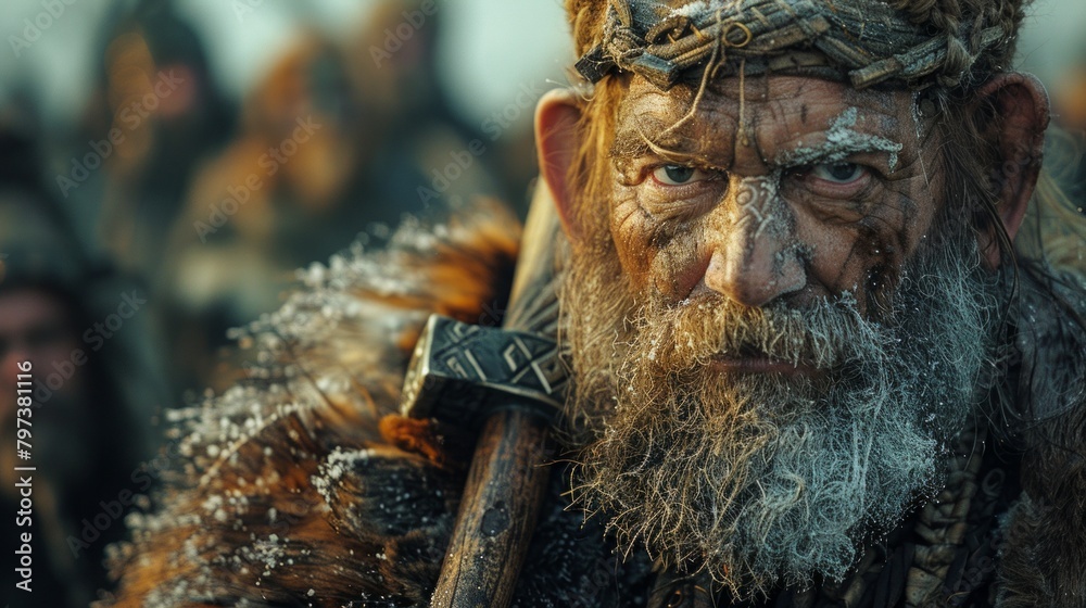 A man wearing a crown on his head holds a sword in his hand, embodying the strength and power of a sovereign warrior. A man wearing a crown on his head holds a sword in his hand, embodying the strength and power of a sovereign warrior.