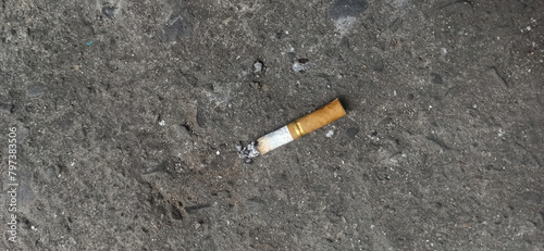 Fotografija Cigarette butts on the asphalt