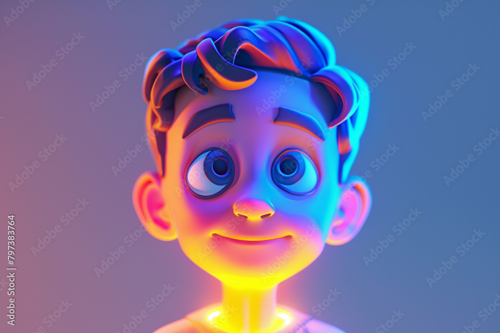 3d game character cartoon portrait glow effect 3d game character cartoon portrait glow effect
