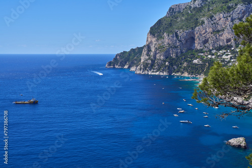 The coastline of the island of Capri from Belvedere Tragara, Campanian Archipelago, Italy photo