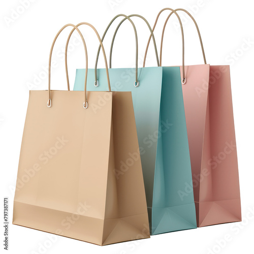 isolated and modern commercial bag in set