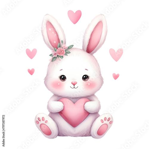 cute bunny love clipart transparent