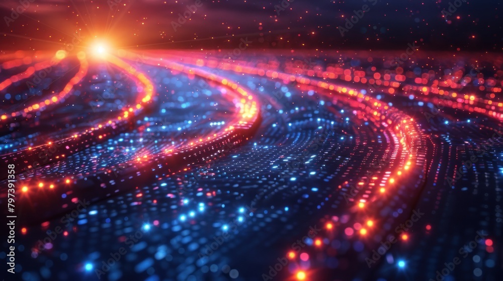Cyber information structure and data flow with a futuristic theme Cyber information structure and data flow with a futuristic theme