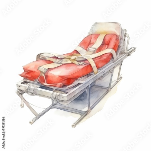 watercolor painting of a stretcher
