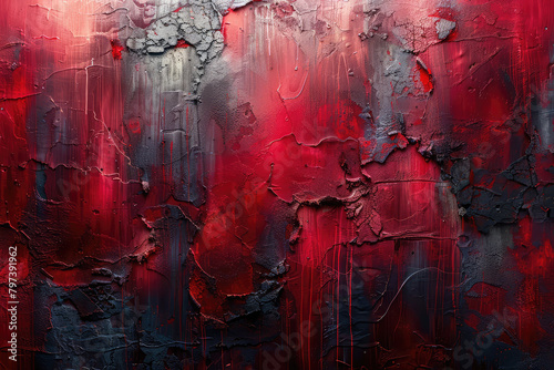 Abstract background with a cracked red wall. Created with Ai © Visual