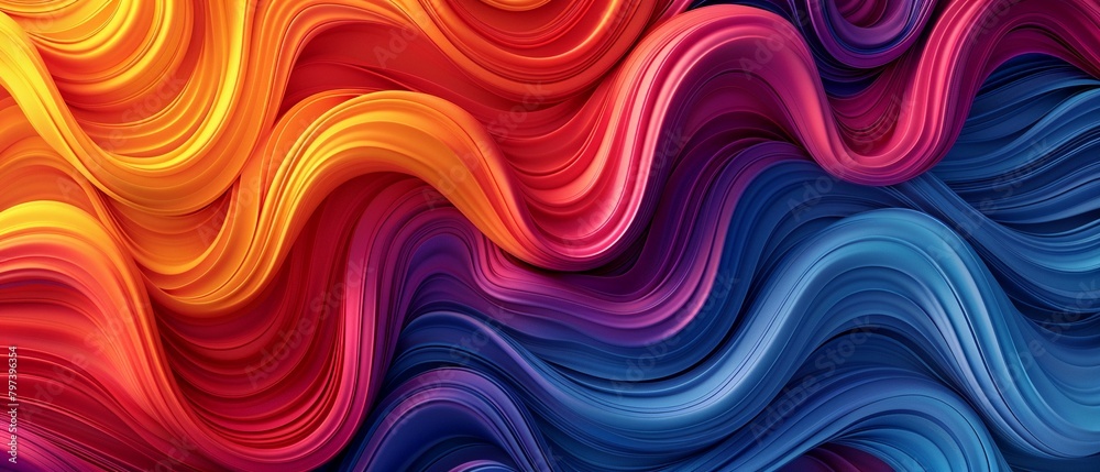 Abstract colorful hair waves pattern background banner