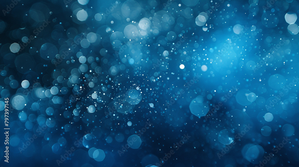 Cobalt blue particles glide through a hazy background, Cobalt blue particles glide through a hazy background,