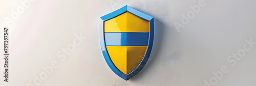 A blue shield with a yellow and blue shield on it, Shield icon

