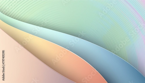 Abstract iridescent shape, 3d render, Ai Generate 
