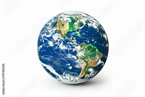 Representation of Earth, isolated on a plain white background photo