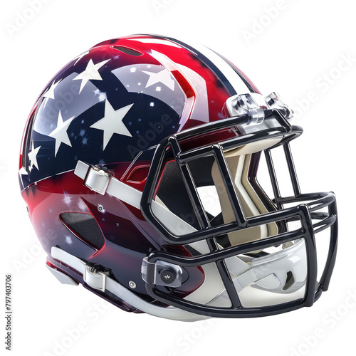 American football helmet isolated on transparent background photo