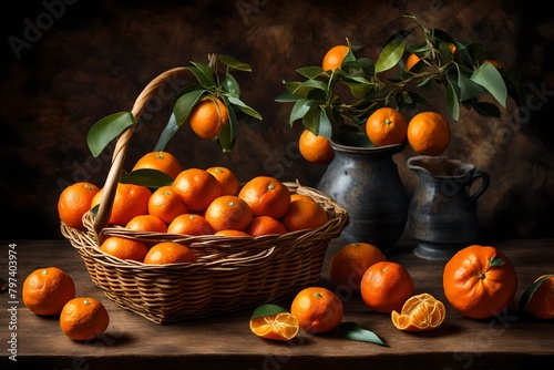 basket of oranges and tangerines