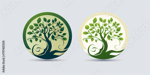 tree logo greening symbol social logo with associa
