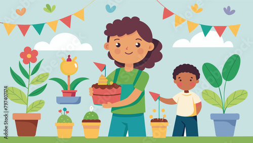 A Junior Botanist Day themed birthday party complete with flower pot decorating seed planting and a scavenger hunt in the garden.