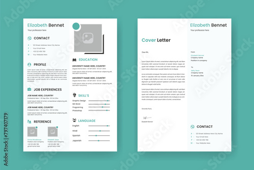 Resume and Cover Letter Layout Set Template