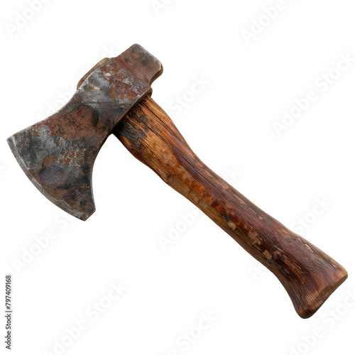 Old rusty axe on Transparent Background photo