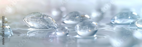 Wallpaper Mural water drops and bubbles,,Collagen Skin Serum and Vitamin , bubbles in water, for beauty skin care cosmetics, spa products,abstract oil bubbles or face serum background. Oil and water bubbles .
 Torontodigital.ca