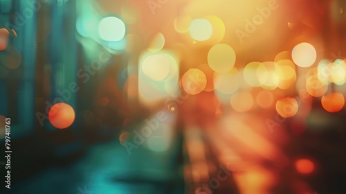 abstract bokeh background,Blured background in retro style,Trafficlights in the city at night time 