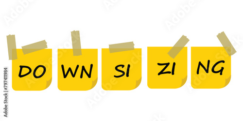 Important Note downsizing concept vector design