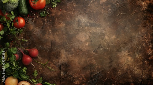 poster background with vegetables on the left side photo