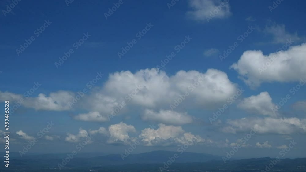 Timelapse of the movement of white clouds in a clear sky.Close clouds moving quickly. Blue sky Timelapse of the movement of white clouds in a clear sky.Close clouds moving quickly. Blue sky
