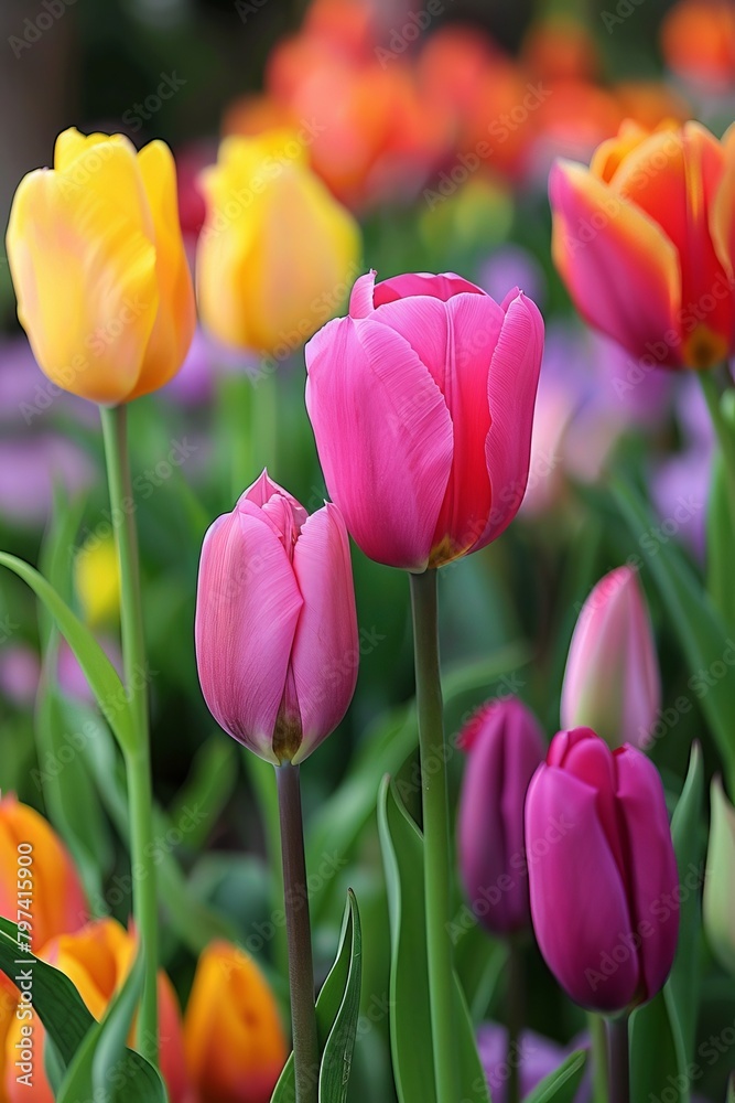 Captivating Colors: A Breathtaking Display of Bright Blooming Tulips