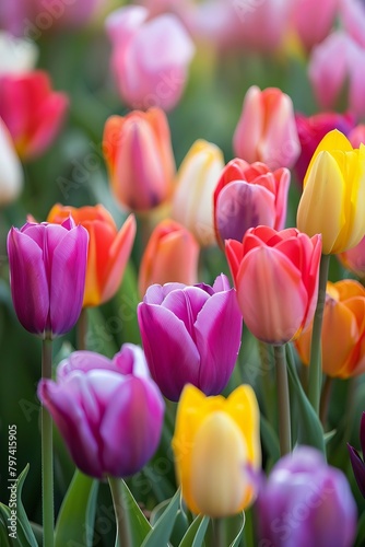 Captivating Colors: A Breathtaking Display of Bright Blooming Tulips © Nica