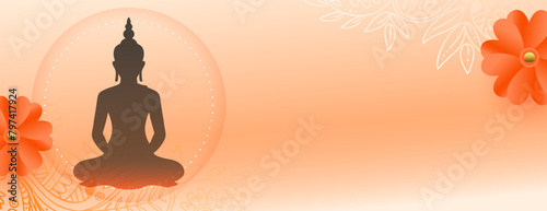 happy buddha purnima religious banner with text space