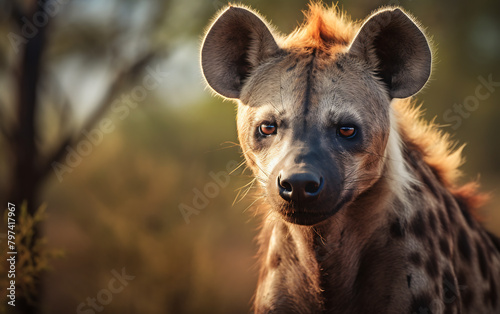 Spotted hyena (Crocuta crocuta) in the Okavango Delta, Botswana.