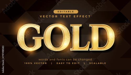 shiny gold text effect editable font template